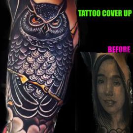 Custom tattoo cover-up by The Emperor of Cover-Ups, Arlington TX