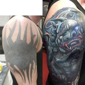Custom tattoo cover-up by The Emperor of Cover-Ups, Arlington TX
