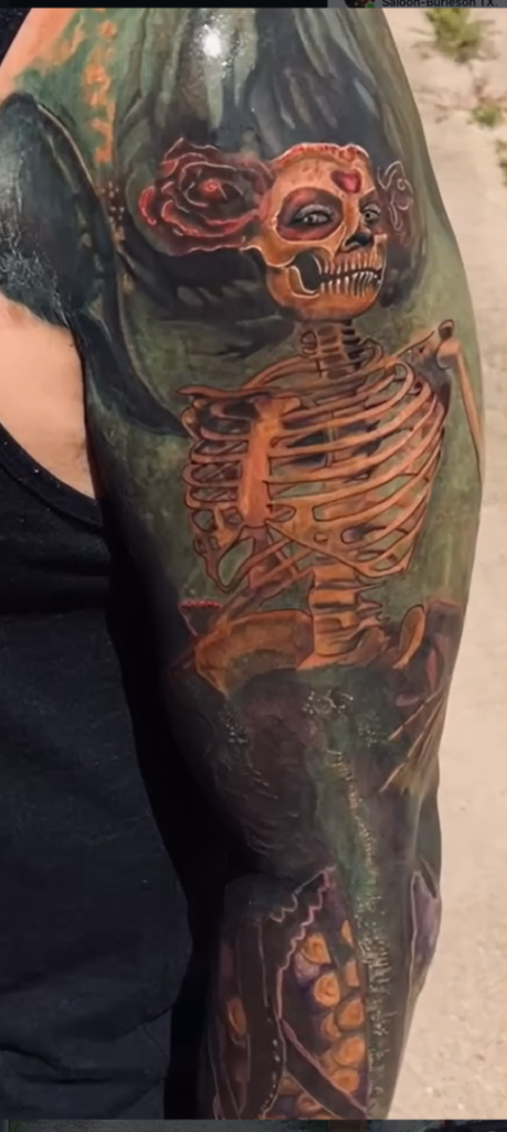realism octopus sugar skull skeleton mermaid tattoo custom tattoo waxahachie tx