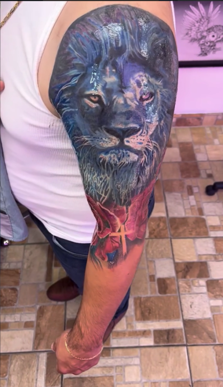 lion and roses cover up tattoo waxahachie tx